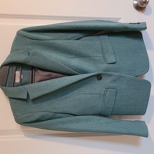 Ann Taylor Loft Herringbone One Button Blazer Petite